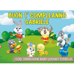 Striscione Baby Looney Tunes - 01 - carta cm 140x100 personalizzato