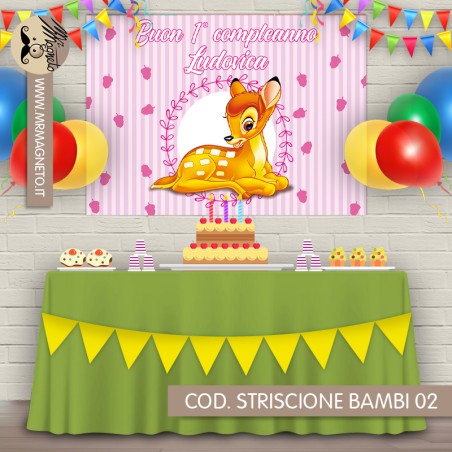 Striscione Bambi - 02 - carta cm 140x100 personalizzato