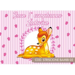 Striscione Bambi - 02 - carta cm 140x100 personalizzato