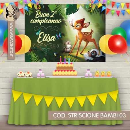 Striscione Bambi - 03 - carta cm 140x100 personalizzato