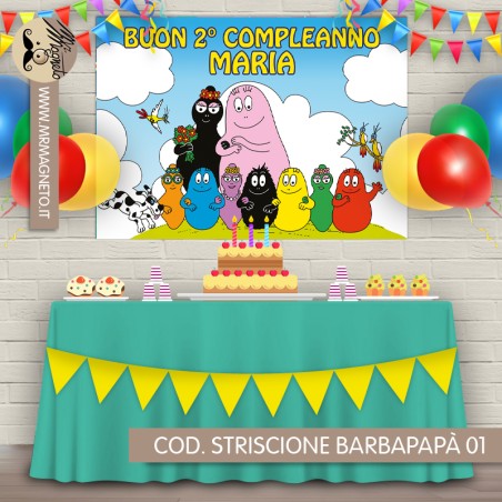 Striscione BarbaPapà- 01 - carta cm 140x100 personalizzato