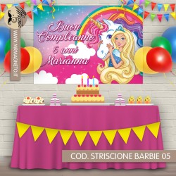 Striscione Barbie - 05 - carta cm 140x100 personalizzato