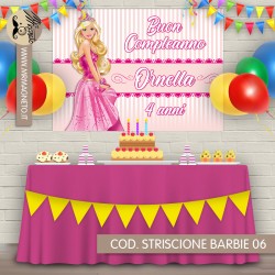 Striscione Barbie - 06 - carta cm 140x100 personalizzato