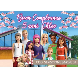 Striscione Barbie - 07 - carta cm 140x100 personalizzato