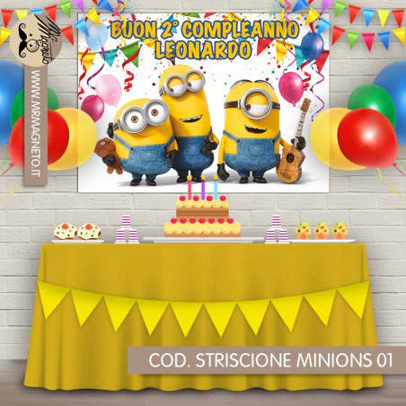 Striscione Minions Cattivissimo Me - 01 - carta cm 140x100 personalizzato