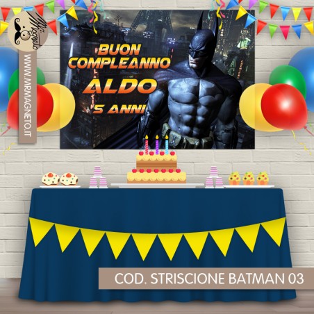 Striscione Batman - 03 - carta cm 140x100 personalizzato