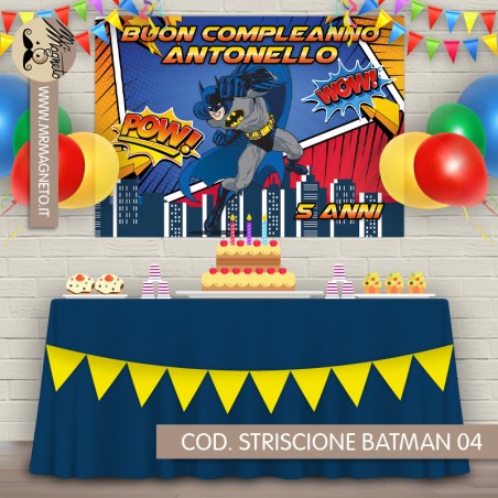 Striscione Batman - 04 - carta cm 140x100 personalizzato