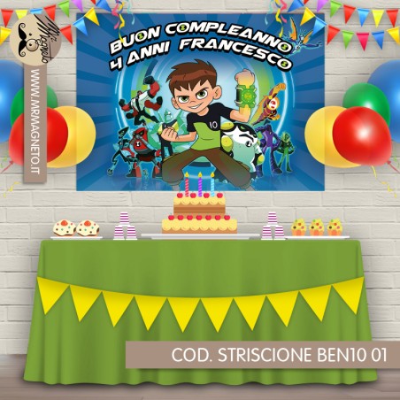 Striscione Ben 10 - 01 - carta cm 140x100 personalizzato