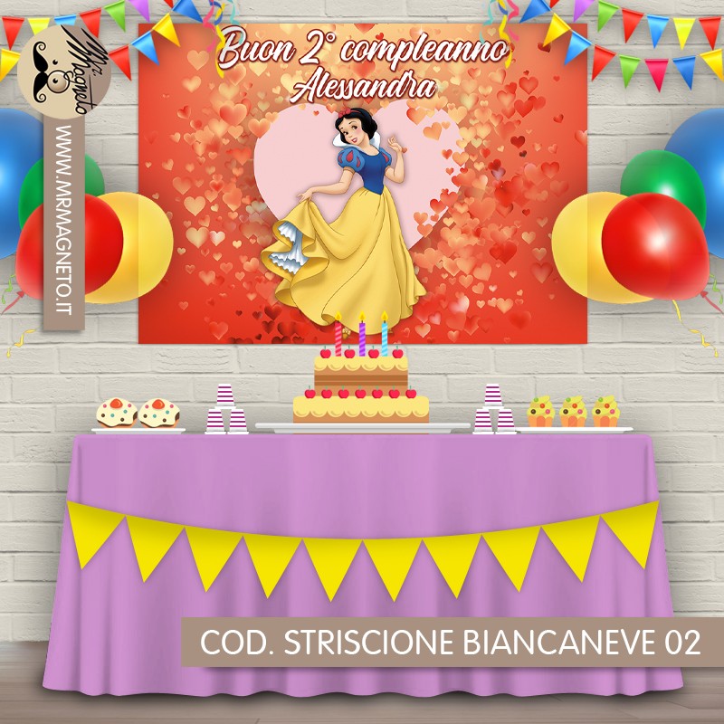 Striscione Biancaneve - 02 - carta cm 140x100 personalizzato