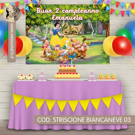 Striscione Biancaneve - 03 - carta cm 140x100 personalizzato