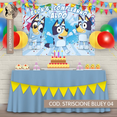 Striscione Bluey - 04 - carta cm 140x100 personalizzato