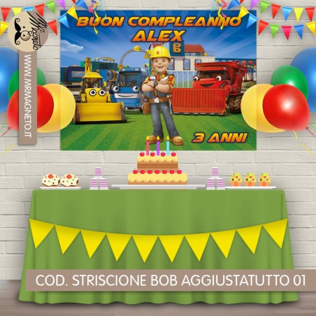 Striscione Bob Aggiustatutto - 01 - carta cm 140x100 personalizzato