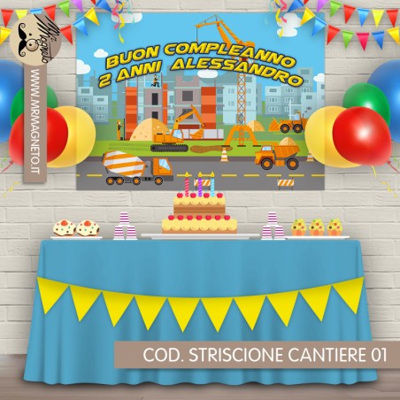 Striscione Cantiere - 01 - carta cm 140x100 personalizzato