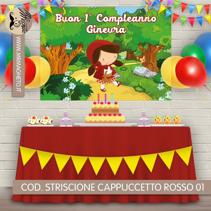 Striscione Cappuccetto Rosso - 01 - carta cm 140x100 personalizzato