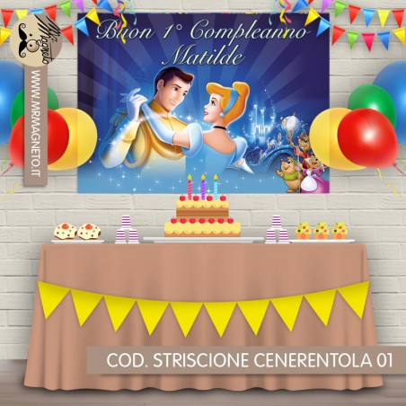 Striscione Cenerentola - 01 - carta cm 140x100 personalizzato