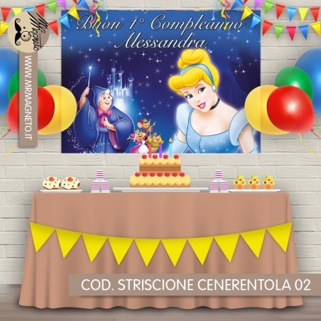 Striscione Cenerentola - 02 - carta cm 140x100 personalizzato