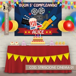 Striscione Cinema - 01 - carta cm 140x100 personalizzato