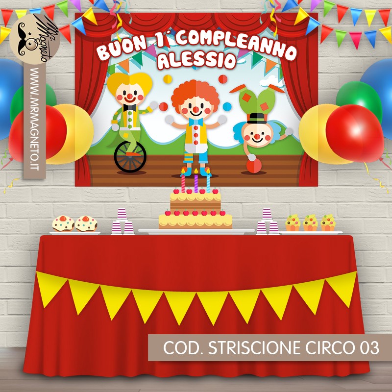 Striscione Circo - 03 - carta cm 140x100 personalizzato