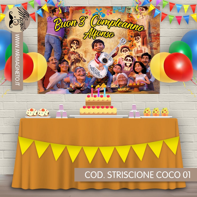 Striscione Coco - 01 - carta cm 140x100 personalizzato