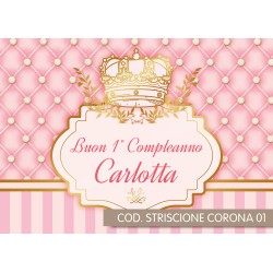 Striscione Corona - 01 - carta cm 140x100 personalizzato
