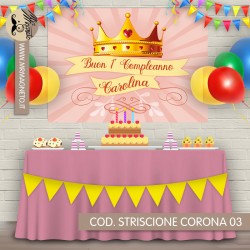 Striscione Corona - 02 - carta cm 140x100 personalizzato