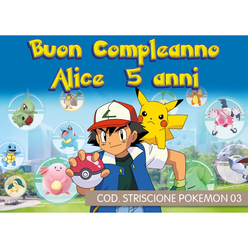 Striscione Pokemon - 03 - carta cm 140x100 personalizzato