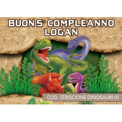 Striscione Dinosauri - 01 - carta cm 140x100 personalizzato