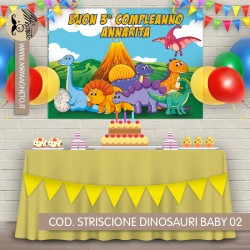 Striscione Dinosauri Baby - 02 - carta cm 140x100 personalizzato