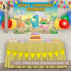 Striscione Dinosauri Baby - 03 - carta cm 140x100 personalizzato