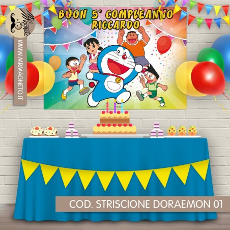 Striscione Doraemon - 01 - carta cm 140x100 personalizzato