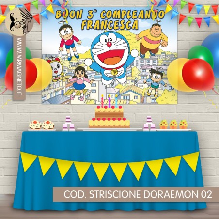 Striscione Doraemon - 02 - carta cm 140x100 personalizzato