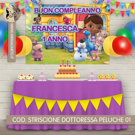 Striscione Dottoressa Peluche - 01 - carta cm 140x100 personalizzato