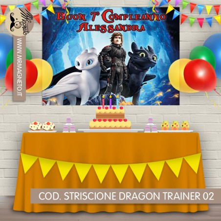 Striscione Dragon Trainer - 02 - carta cm 140x100 personalizzato