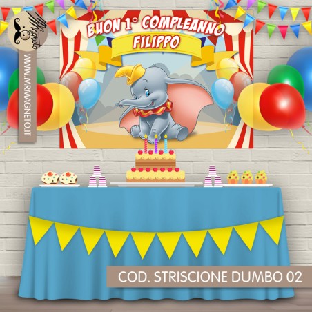 Striscione Dumbo - 02 - carta cm 140x100 personalizzato