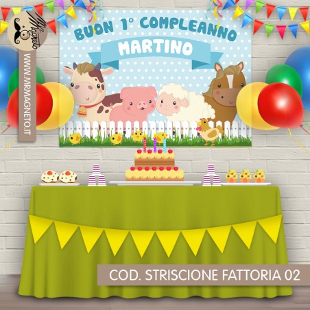 Striscione Fattoria - 02 - carta cm 140x100 personalizzato