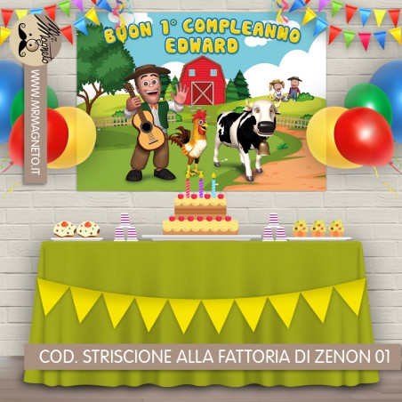 Striscione Alla fattoria di Zenon - 01 - carta cm 140x100 personalizzato