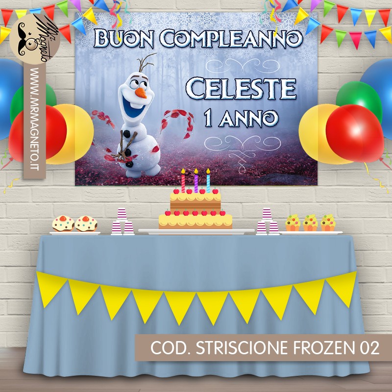Striscione Frozen - 02 - carta cm 140x100 personalizzato