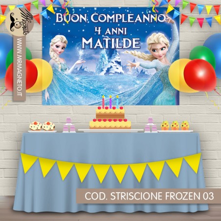 Striscione Frozen - 03 - carta cm 140x100 personalizzato