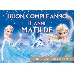Striscione Frozen - 03 - carta cm 140x100 personalizzato