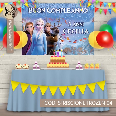 Striscione Frozen - 04 - carta cm 140x100 personalizzato