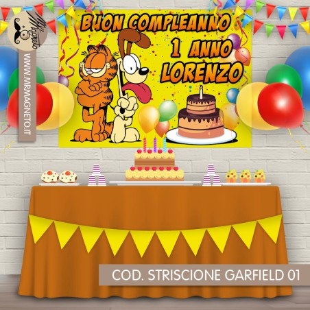 Striscione Garfield - 01- carta cm 140x100 personalizzato