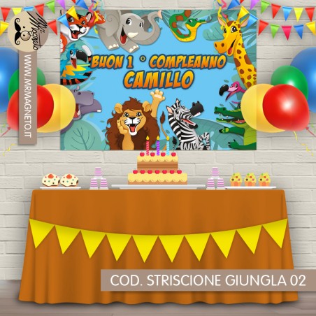 Striscione Giungla - 02 - carta cm 140x100 personalizzato