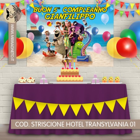 Striscione Hotel Transylvania - 01 - carta cm 140x100 personalizzato