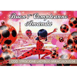 Striscione Ladybug Miraculous - 04 - carta cm 140x100 personalizzato