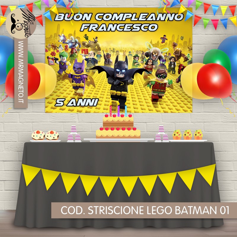 Striscione Lego Batman - 01 - carta cm 140x100 personalizzato
