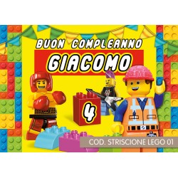 Striscione Lego - 01 - carta cm 140x100 personalizzato