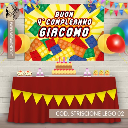 Striscione Lego - 02 - carta cm 140x100 personalizzato