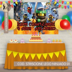 Striscione Lego ninjago - 01 - carta cm 140x100 personalizzato