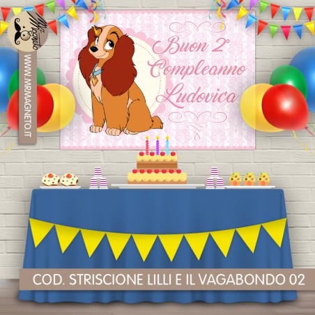 Striscione Lilli e il vagabondo - 02 - carta cm 140x100 personalizzato