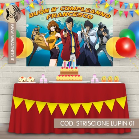 Striscione Lupin - 01 - carta cm 140x100 personalizzato